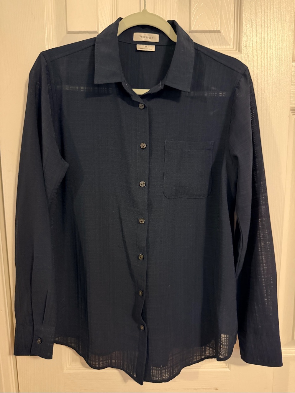 Van Heusen Navy Textured Button-Down Shirt